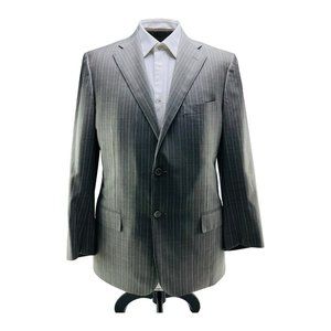 Corneliani Gray w/ Blue Stripe‎ 18.75 Micron Wool 2 Button/Vent Blazer Size 44L
